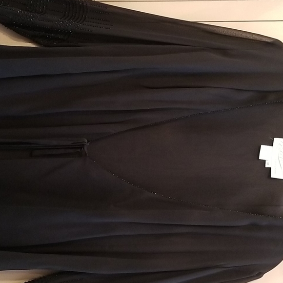 Rickie Freeman Evening Wear Sheer silk top with wi - Picture 2 of 6